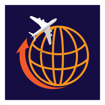 Globe with airplane Globe with airplane
