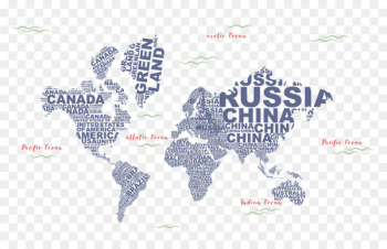 Globe World map - Vector Creative English Letter World Map 