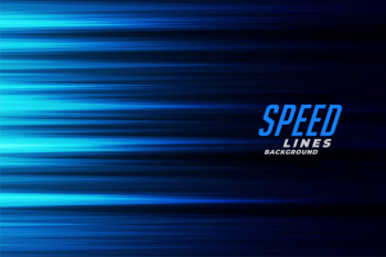 Glowing blue fast motion speed lines background Free Vector