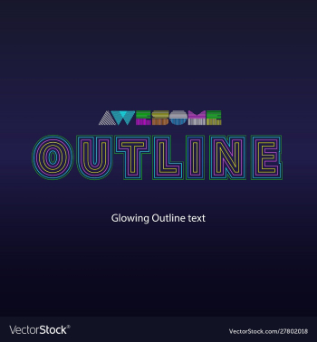 Glowing text vector image Glowing text vector image