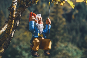 Gnome On Swing Chair Gnome On Swing Chair