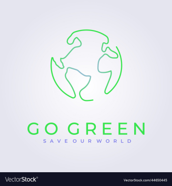 go green saving the world logo icon template