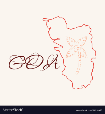 Goa india map grey vector image Goa india map grey vector image