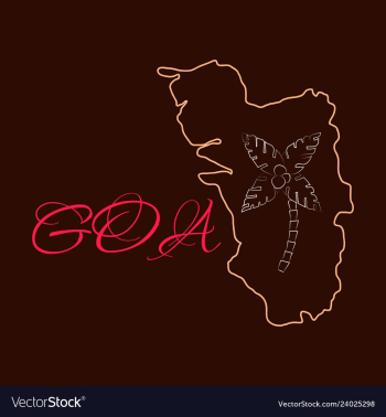 Goa india map grey vector image Goa india map grey vector image