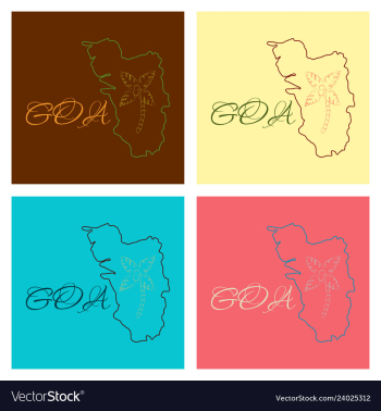 Goa india map grey vector image Goa india map grey vector image