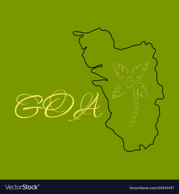 Goa india map grey vector image Goa india map grey vector image