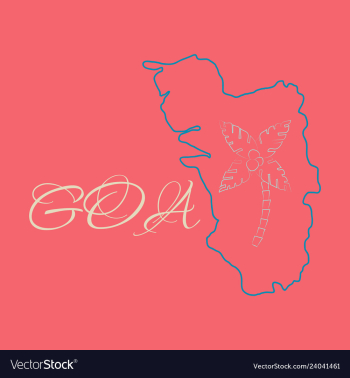 Goa india map grey vector image Goa india map grey vector image