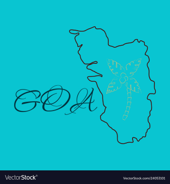Goa india map grey vector image Goa india map grey vector image