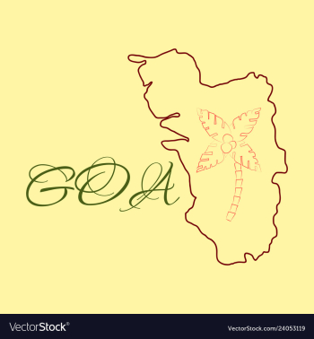Goa india map grey vector image Goa india map grey vector image