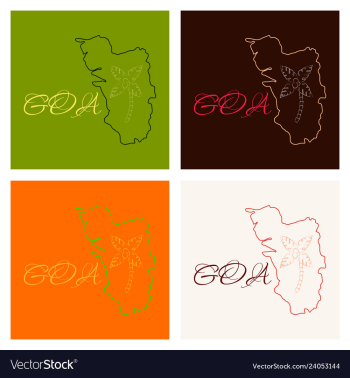 Goa india map grey vector image Goa india map grey vector image