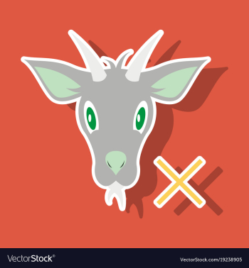 Goat animal farm icon vector image Goat animal farm icon vector image