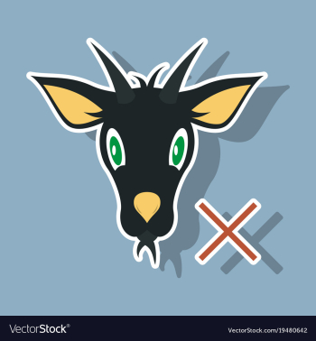 Goat animal farm icon vector image Goat animal farm icon vector image
