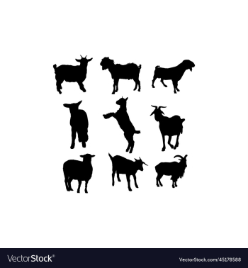 goat animal set silhouette design goat animal set silhouette design