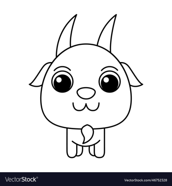 goat cartoon coloring page for kids goat cartoon coloring page for kids