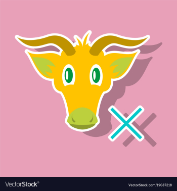 Goat head livestock animal grazing sticker vector image Goat head livestock animal grazing sticker vector image