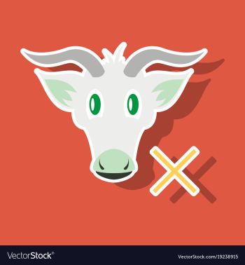 Goat head livestock animal grazing sticker vector image Goat head livestock animal grazing sticker vector image