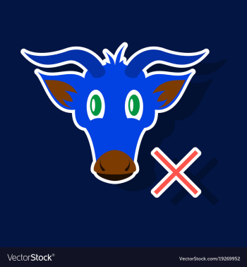 Goat head livestock animal grazing sticker vector image Goat head livestock animal grazing sticker vector image