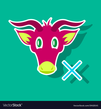 Goat head livestock animal grazing sticker vector image Goat head livestock animal grazing sticker vector image