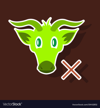 Goat head livestock animal grazing sticker vector image Goat head livestock animal grazing sticker vector image
