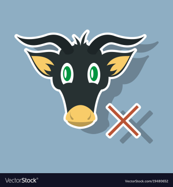 Goat head livestock animal grazing sticker vector image Goat head livestock animal grazing sticker vector image