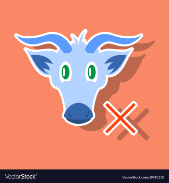Goat head livestock animal grazing sticker vector image Goat head livestock animal grazing sticker vector image