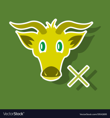 Goat head livestock animal grazing sticker vector image Goat head livestock animal grazing sticker vector image