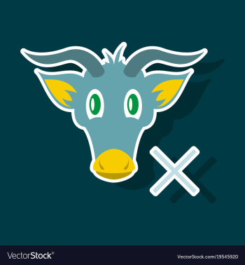 Goat head livestock animal grazing sticker vector image Goat head livestock animal grazing sticker vector image
