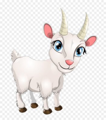 Goat Sheep Cartoon Drawing - Hand-painted goats 