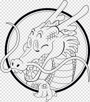 Goku Shenron Dragon Ball Drawing Line art, paper-cut dragon transparent background PNG clipart