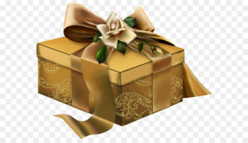 Gold 3D Present with Roses Clipart Gold 3D Present with Roses Clipart