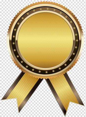 Gold badge on blue background, Product Circle Brown Font, Gold Seal Free transparent background PNG clipart