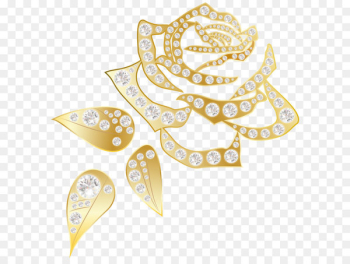 Gold Beach rose Clip art - Gold Rose with Diamonds PNG Clip Art Image 