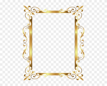 Gold Border Frame Deco Transparent Clip Art Image - Gold Border Transparent Background