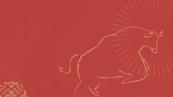 Gold bull, red desktop wallpaper, | Free Photo - rawpixel