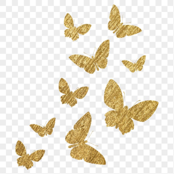 Gold butterflies png sticker, metallic | Free PNG - rawpixel