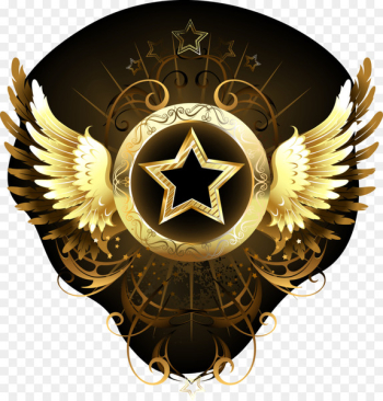 Gold Circle Star Ornament - Golden wings logo Gold Circle Star Ornament - Golden wings logo