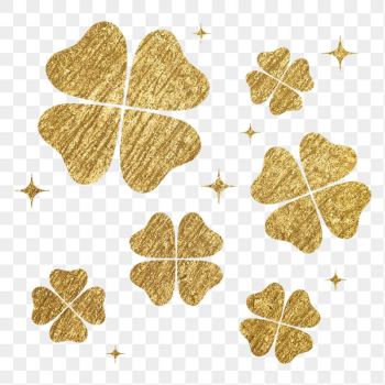 Gold clover png leaves sticker, | Free PNG - rawpixel