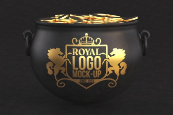 Gold Coins Cauldron Mockup Gold Coins Cauldron Mockup