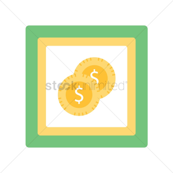 Gold coins with money symbol Gold coins with money symbol