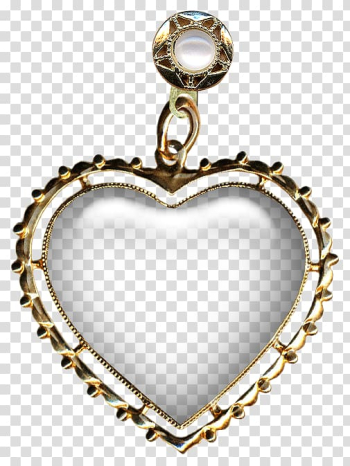 Gold-colored heart pendant art, Locket Earring Charms & Pendants Necklace Chain, Metal Heart Pendant transparent background PNG clipart