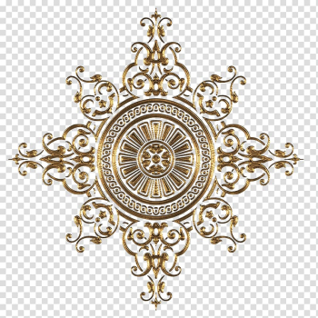 Gold-colored sunburst wall decor, Ornament Decorative arts Gold, GOLD LINE transparent background PNG clipart