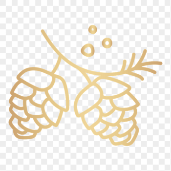 Gold conifer cone png doodle | Free PNG - rawpixel