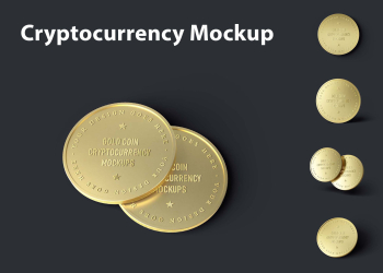 Gold Cryptocurrency Mockup (PSD) Gold Cryptocurrency Mockup (PSD)
