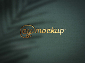 Gold Cut Logo Mockup | eyMockup