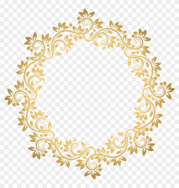 Gold Deco Round Border Png Transparent Clip Art - Gold Deco Round Border Png Transparent Clip Art