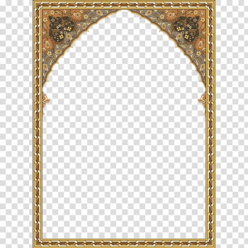 Gold floral frame , Frames Islamic art Ornament Islamic geometric patterns, Islam transparent background PNG clipart