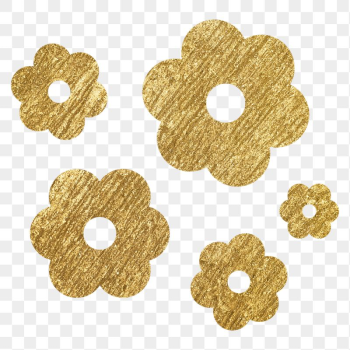 Gold flower png sticker, metallic | Free PNG - rawpixel