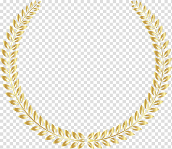 Gold frame , Gold medal Laurel wreath Christmas, Golden rice circle transparent background PNG clipart