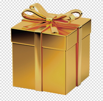 Gold Gift box transparent image