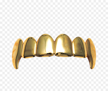 Gold Grill Jewellery Tooth Fang - A row of gold teeth Gold Grill Jewellery Tooth Fang - A row of gold teeth